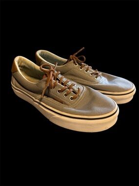VANS Men's Low-Top Canvas Sneakers in Gret with Brown Accents
